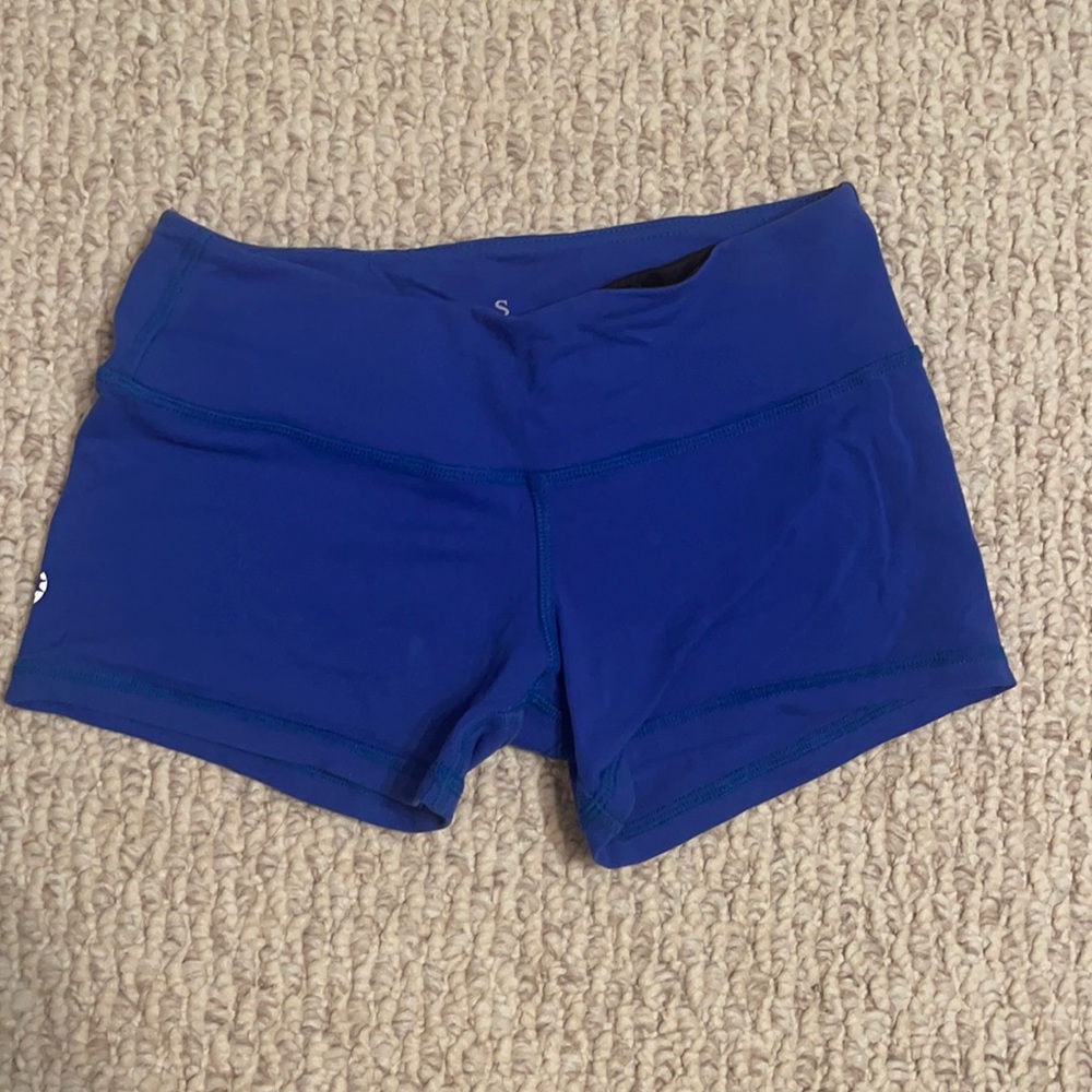 Blue spandex shorts